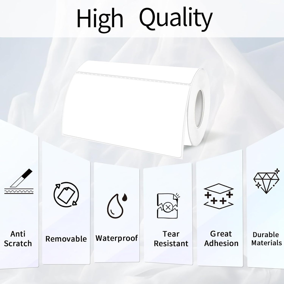 3x2 Inch Transparent Thermal Labels Stickers, Self-Adhesive Clear Waterproof Stickers for Logo Design, Direct Thermal Labels- 200 Sheets