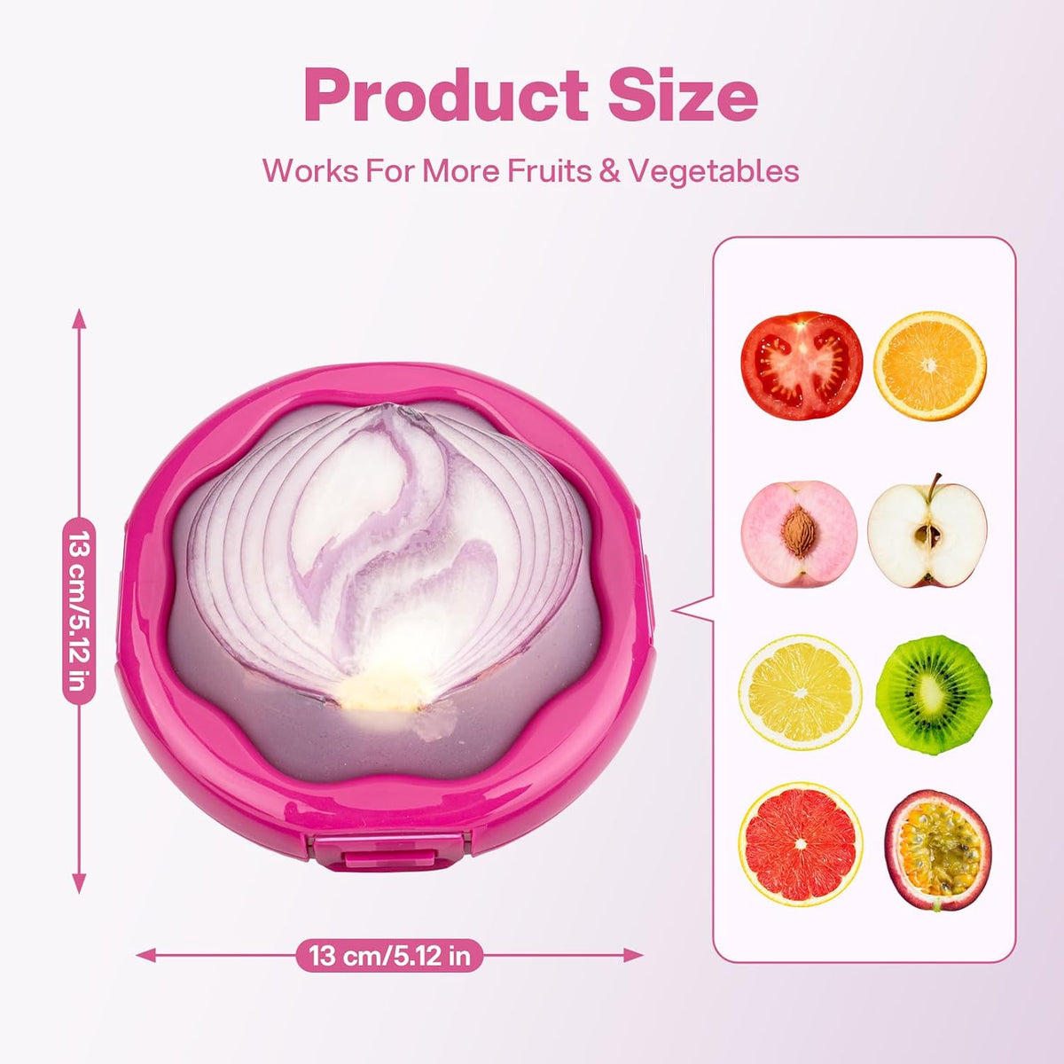 Onion Saver with Snap-On Lid (1, Purple) | Silicone Food Saver, Onion Storage Container, Vegetable and Fruit Storage Container, Reusable Kitchen Gadget, Dishwasher Safe