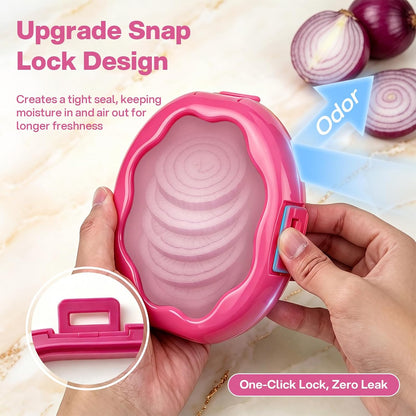 Onion Saver with Snap-On Lid (1, Purple) | Silicone Food Saver, Onion Storage Container, Vegetable and Fruit Storage Container, Reusable Kitchen Gadget, Dishwasher Safe