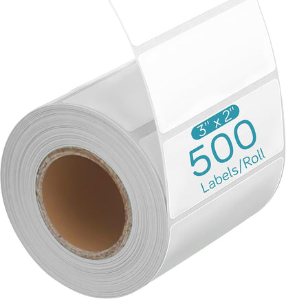 Thermal Sticker Labels - Address Barcode Self-Adhesive Label Paper for Direct Thermal Printer and Business (White) (3"x2")