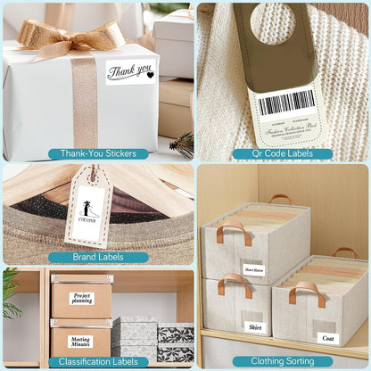 Thermal Sticker Labels - Address Barcode Self-Adhesive Label Paper for Direct Thermal Printer and Business (White) (3"x2")