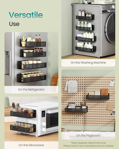 SONGMICS Strong 4 Pack Magnetic Spice Rack for Refrigerator for Organizers