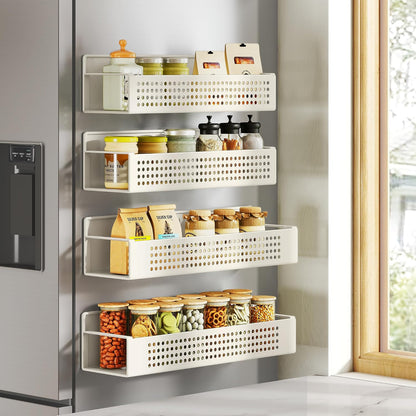 SONGMICS Strong 4 Pack Magnetic Spice Rack for Refrigerator for Organizers