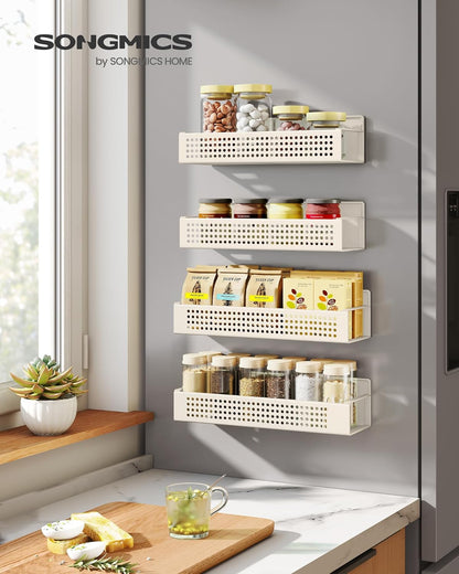 SONGMICS Strong 4 Pack Magnetic Spice Rack for Refrigerator for Organizers