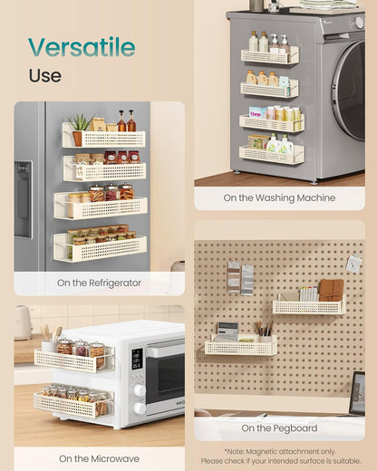 SONGMICS Strong 4 Pack Magnetic Spice Rack for Refrigerator for Organizers