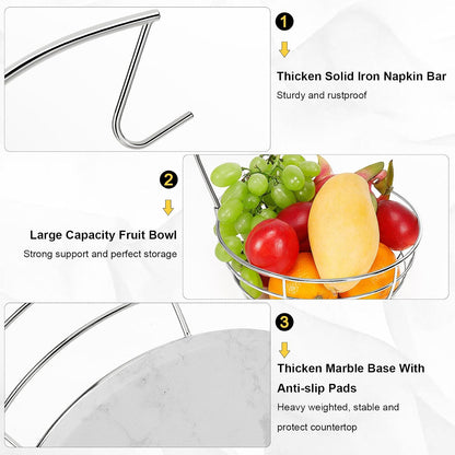 Countertop Fruit Basket Bowl with Banana Hanger, Modern Standing Fruit Vegetable Bowl Storage, with Banana Tree Holder for Kitchen Dinning Table (Round Wood, Black)