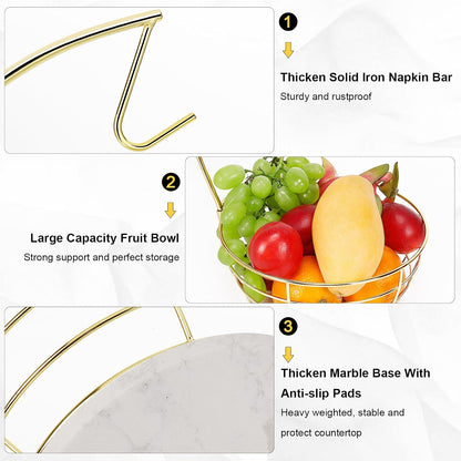 Countertop Fruit Basket Bowl with Banana Hanger, Modern Standing Fruit Vegetable Bowl Storage, with Banana Tree Holder for Kitchen Dinning Table (Round Wood, Black)
