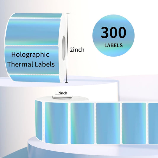 Transparent Clear Thermal Labels, 2 x 1 Inch Printable Transparent Stickers for Small Businesses, Logo Design- Self-Adhesive Direct Thermal Labels- 200 Sheets