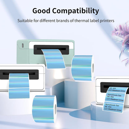 Transparent Clear Thermal Labels, 2 x 1 Inch Printable Transparent Stickers for Small Businesses, Logo Design- Self-Adhesive Direct Thermal Labels- 200 Sheets
