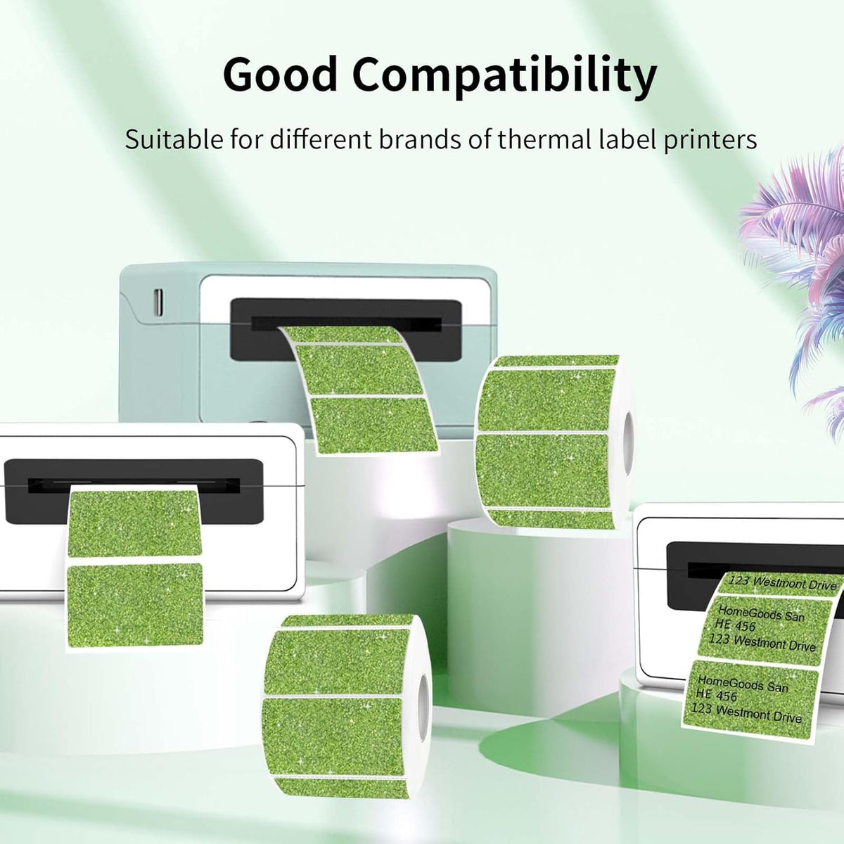 Transparent Clear Thermal Labels, 2 x 1 Inch Printable Transparent Stickers for Small Businesses, Logo Design- Self-Adhesive Direct Thermal Labels- 200 Sheets