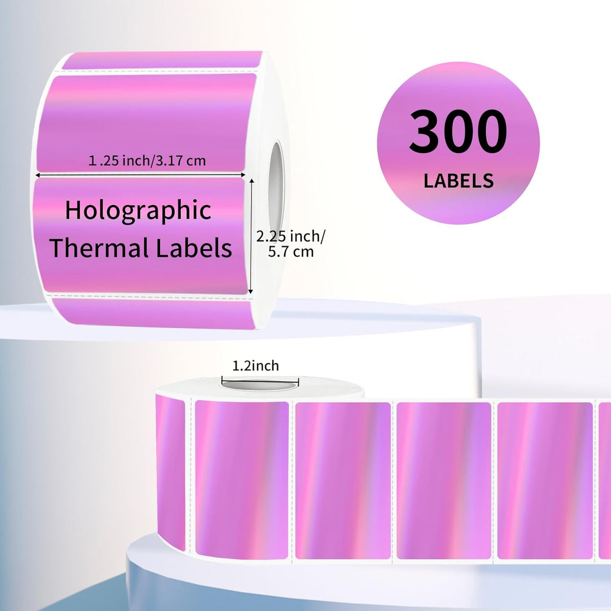 Transparent Clear Thermal Labels, 2 x 1 Inch Printable Transparent Stickers for Small Businesses, Logo Design- Self-Adhesive Direct Thermal Labels- 200 Sheets