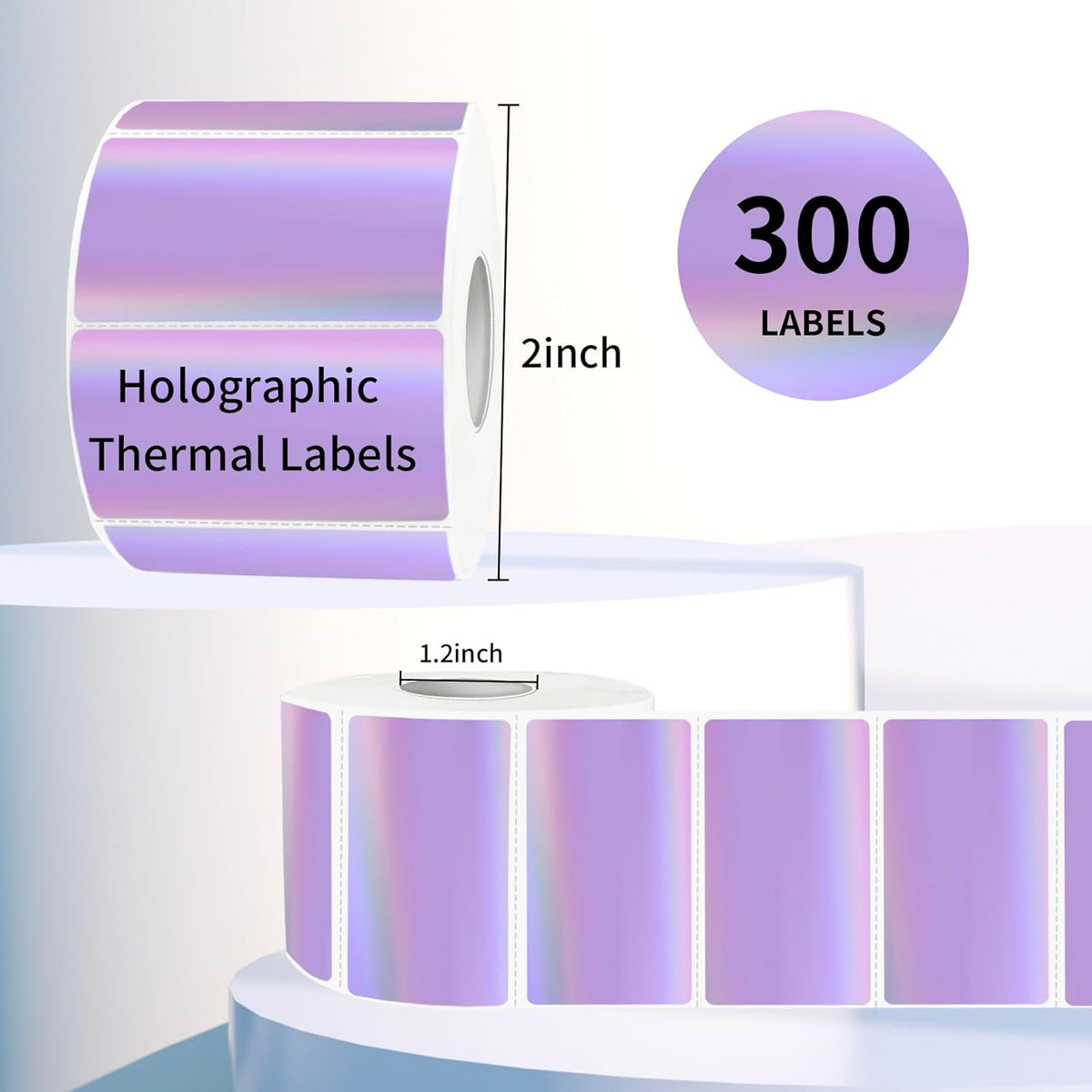 Transparent Clear Thermal Labels, 2 x 1 Inch Printable Transparent Stickers for Small Businesses, Logo Design- Self-Adhesive Direct Thermal Labels- 200 Sheets