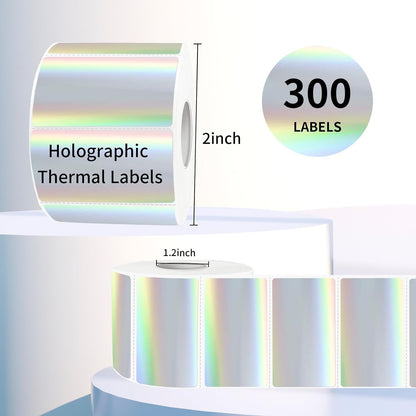 Transparent Clear Thermal Labels, 2 x 1 Inch Printable Transparent Stickers for Small Businesses, Logo Design- Self-Adhesive Direct Thermal Labels- 200 Sheets