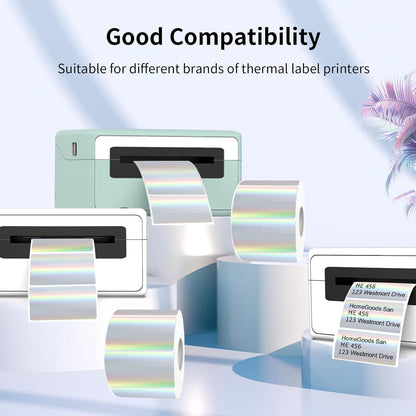 Transparent Clear Thermal Labels, 2 x 1 Inch Printable Transparent Stickers for Small Businesses, Logo Design- Self-Adhesive Direct Thermal Labels- 200 Sheets