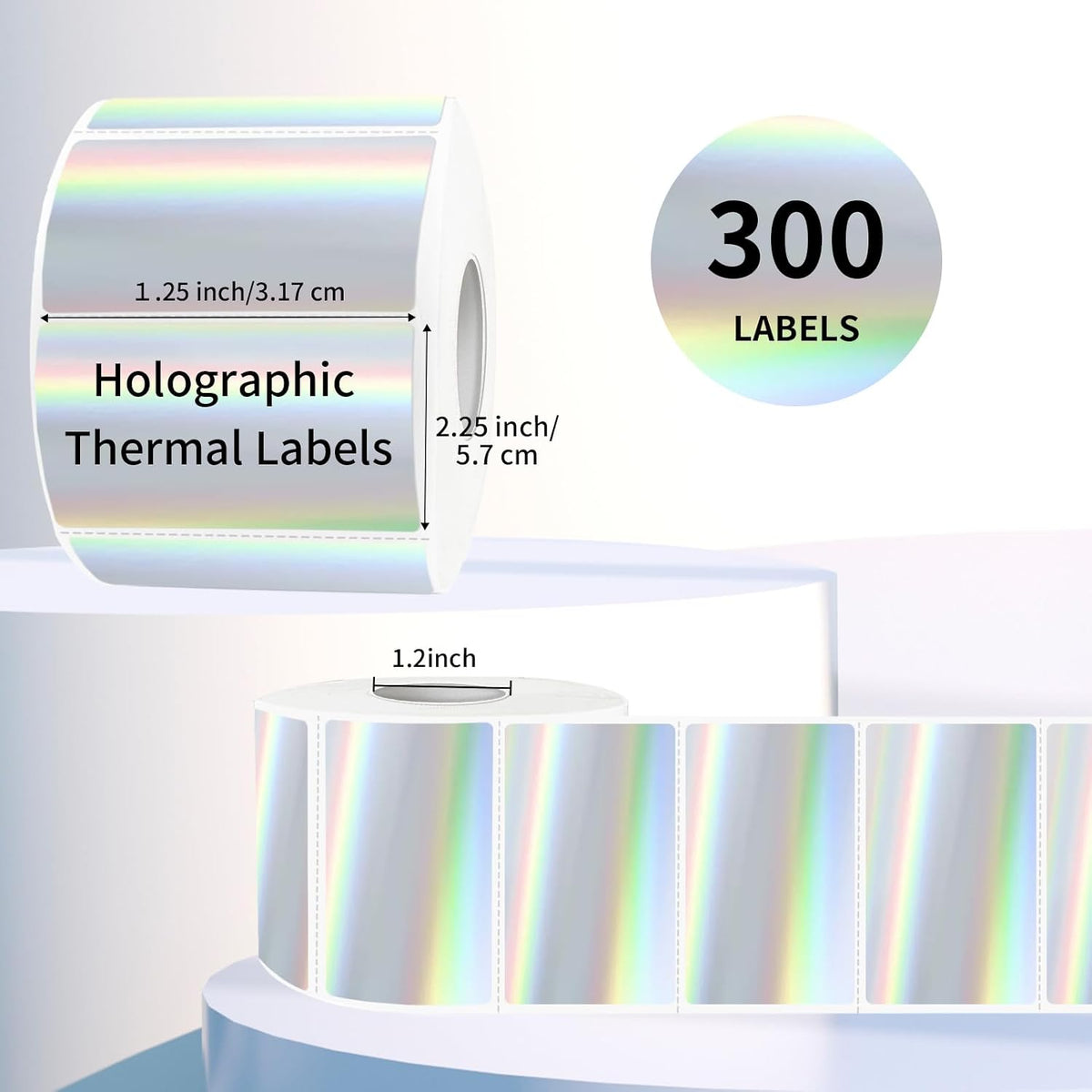 Transparent Clear Thermal Labels, 2 x 1 Inch Printable Transparent Stickers for Small Businesses, Logo Design- Self-Adhesive Direct Thermal Labels- 200 Sheets
