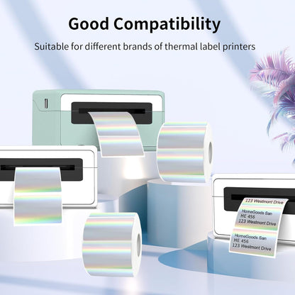 Transparent Clear Thermal Labels, 2 x 1 Inch Printable Transparent Stickers for Small Businesses, Logo Design- Self-Adhesive Direct Thermal Labels- 200 Sheets