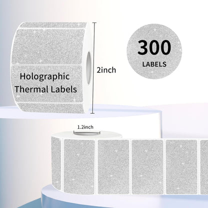 Transparent Clear Thermal Labels, 2 x 1 Inch Printable Transparent Stickers for Small Businesses, Logo Design- Self-Adhesive Direct Thermal Labels- 200 Sheets