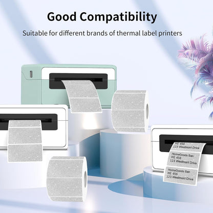 Transparent Clear Thermal Labels, 2 x 1 Inch Printable Transparent Stickers for Small Businesses, Logo Design- Self-Adhesive Direct Thermal Labels- 200 Sheets