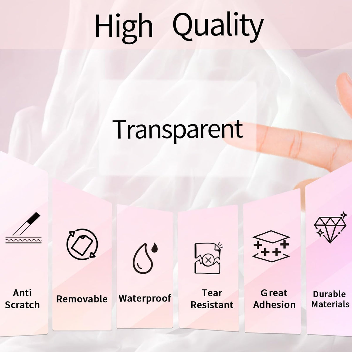 Transparent Clear Thermal Labels, 2 x 1 Inch Printable Transparent Stickers for Small Businesses, Logo Design- Self-Adhesive Direct Thermal Labels- 200 Sheets