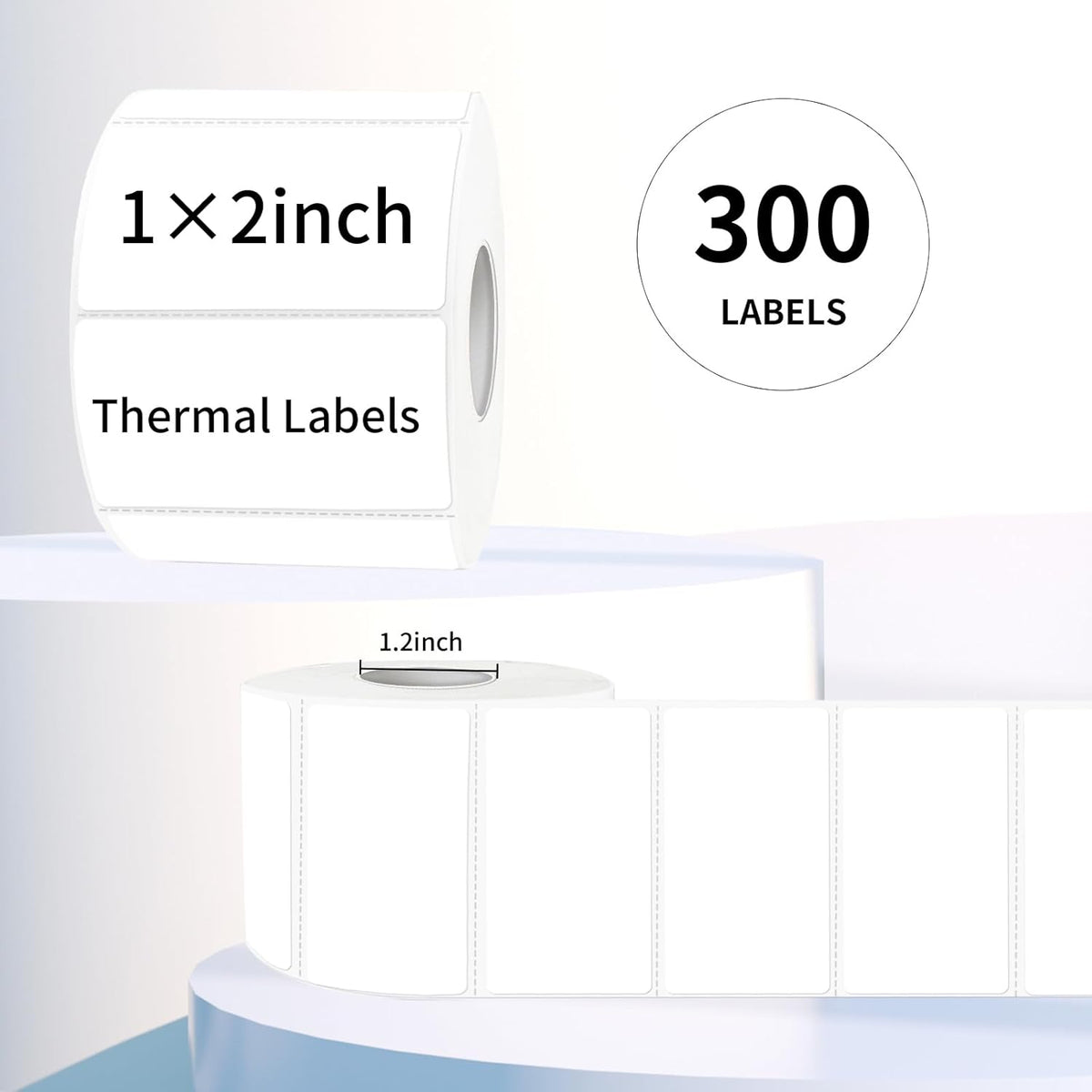 Transparent Clear Thermal Labels, 2 x 1 Inch Printable Transparent Stickers for Small Businesses, Logo Design- Self-Adhesive Direct Thermal Labels- 200 Sheets
