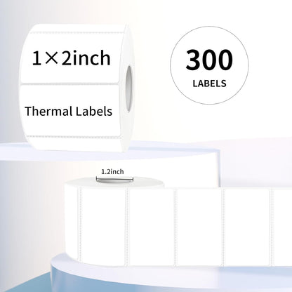 Transparent Clear Thermal Labels, 2 x 1 Inch Printable Transparent Stickers for Small Businesses, Logo Design- Self-Adhesive Direct Thermal Labels- 200 Sheets