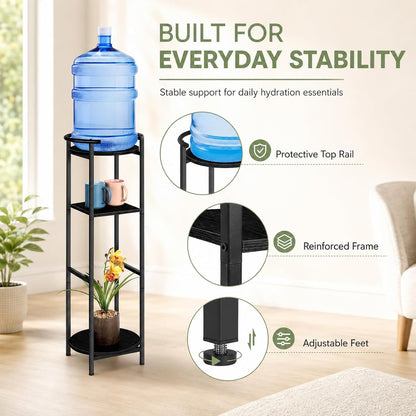 Water Dispenser Stand Wood 5 Gallon Water Jug Holder with Storage Shelf