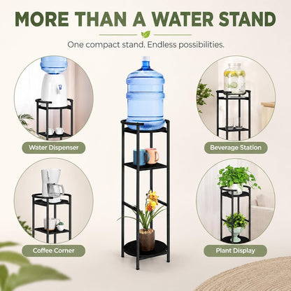 Water Dispenser Stand Wood 5 Gallon Water Jug Holder with Storage Shelf