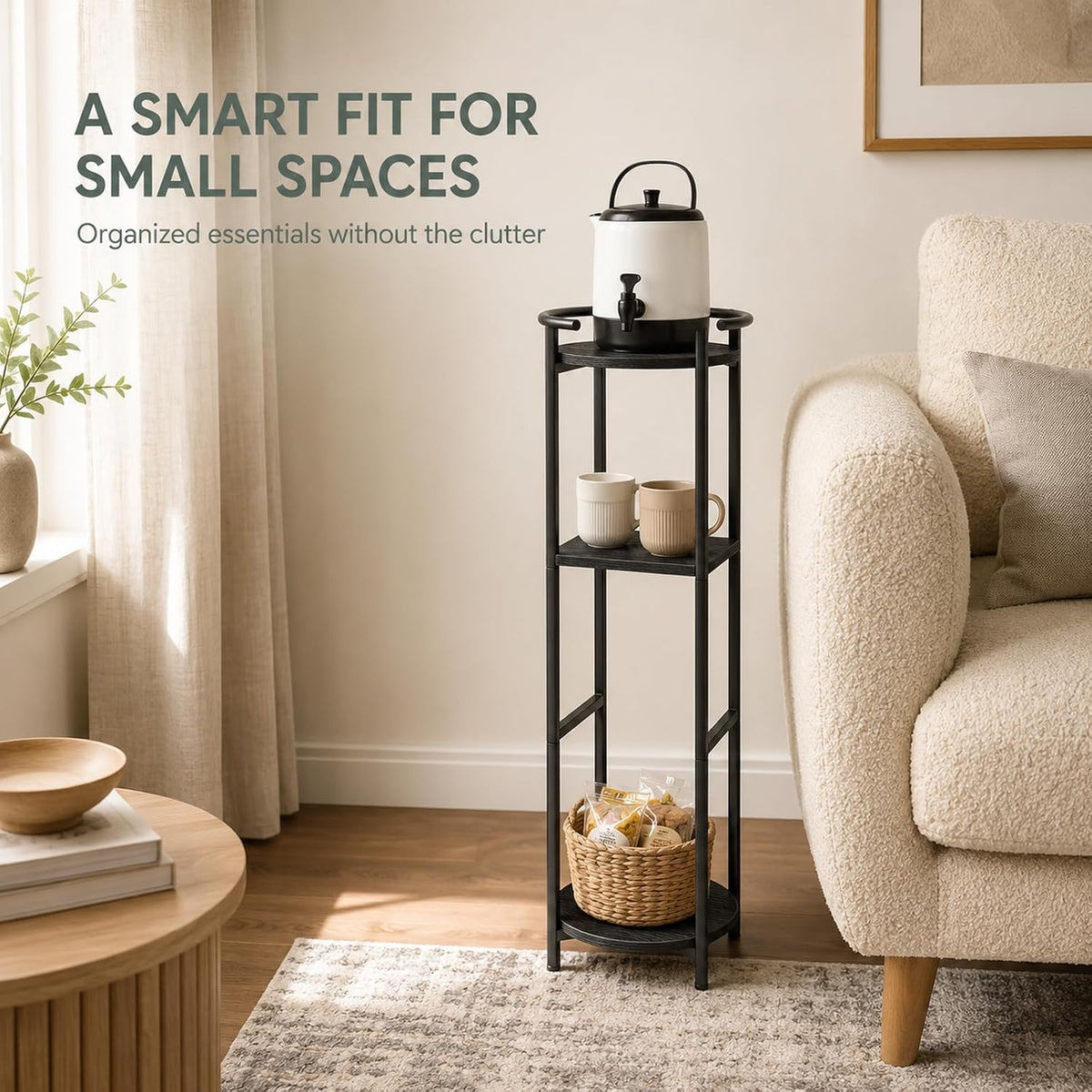 Water Dispenser Stand Wood 5 Gallon Water Jug Holder with Storage Shelf