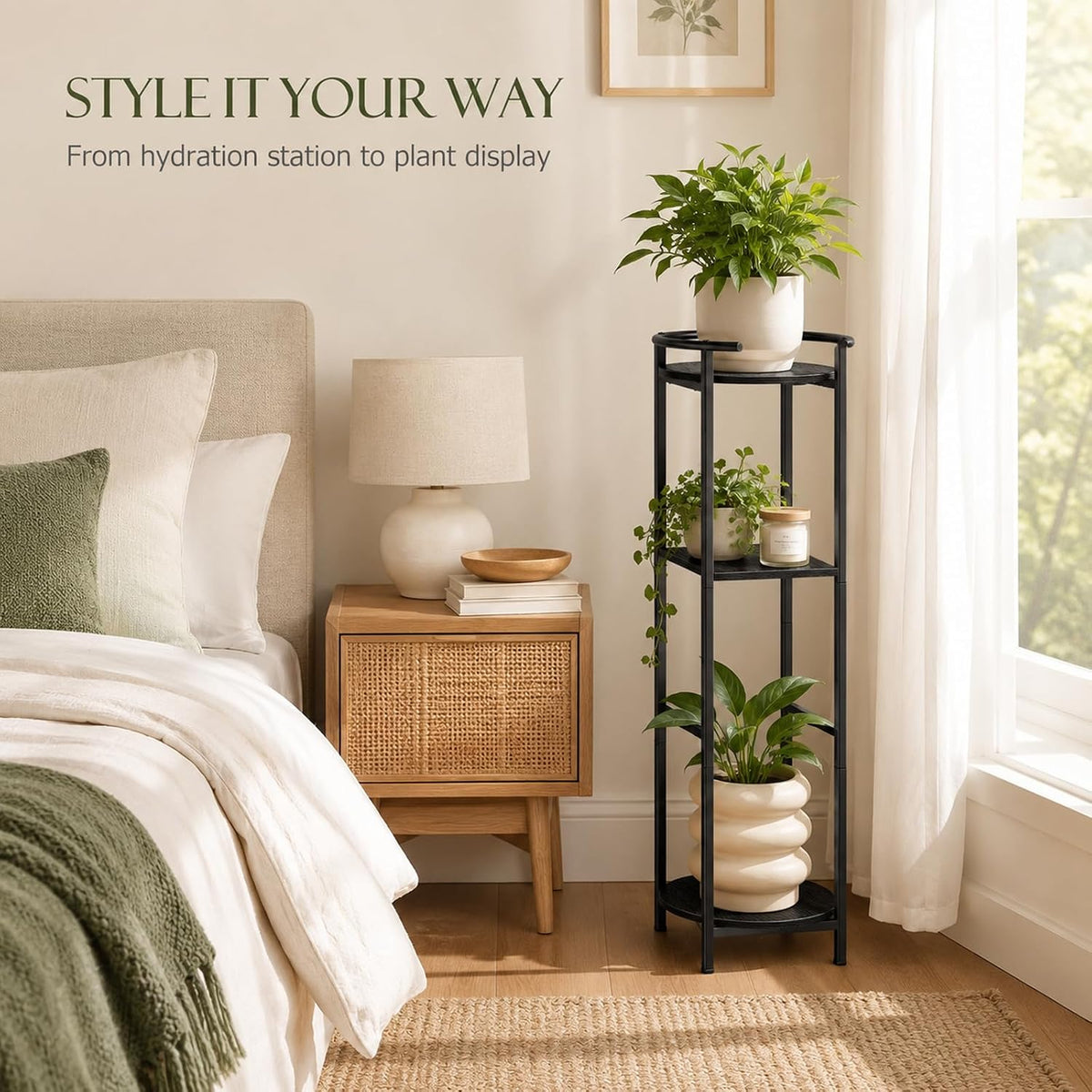 Water Dispenser Stand Wood 5 Gallon Water Jug Holder with Storage Shelf