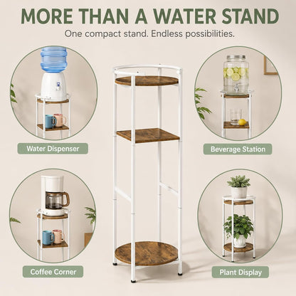 Water Dispenser Stand Wood 5 Gallon Water Jug Holder with Storage Shelf