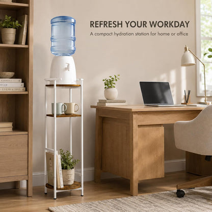 Water Dispenser Stand Wood 5 Gallon Water Jug Holder with Storage Shelf