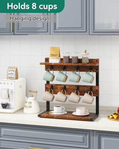 Countertop Mug Tree,Coffee Mug Cup Holder,Brown TBJ002H