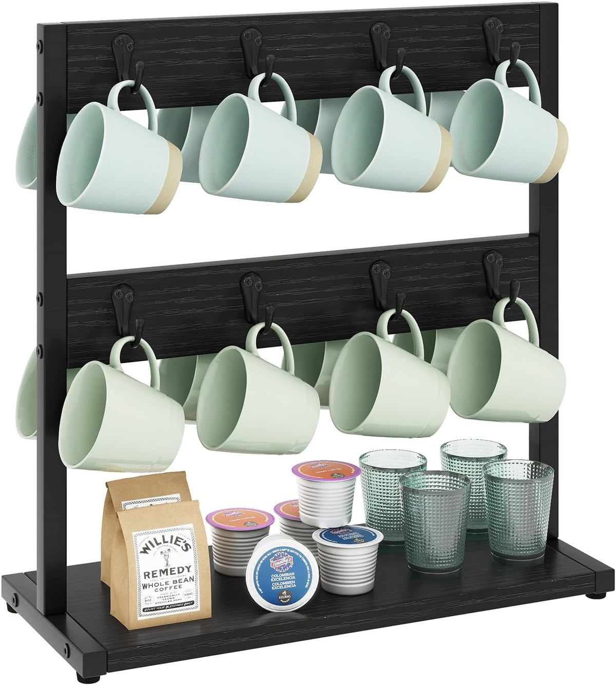 Countertop Mug Tree,Coffee Mug Cup Holder,Brown TBJ002H