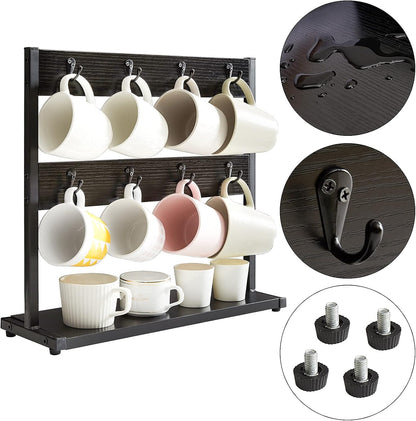 Countertop Mug Tree,Coffee Mug Cup Holder,Brown TBJ002H