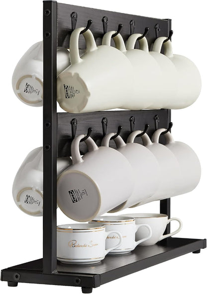 Countertop Mug Tree,Coffee Mug Cup Holder,Brown TBJ002H