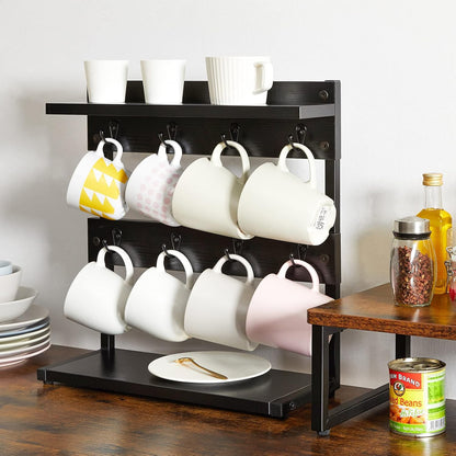 Countertop Mug Tree,Coffee Mug Cup Holder,Brown TBJ002H