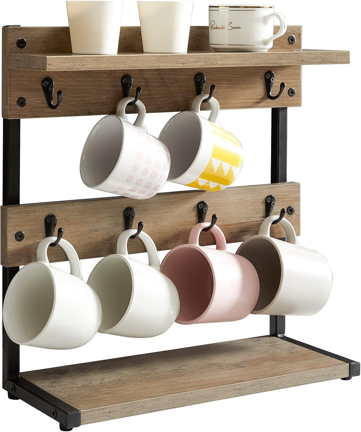 Countertop Mug Tree,Coffee Mug Cup Holder,Brown TBJ002H