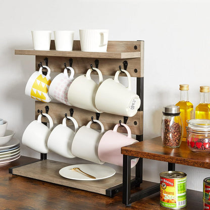 Countertop Mug Tree,Coffee Mug Cup Holder,Brown TBJ002H