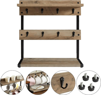 Countertop Mug Tree,Coffee Mug Cup Holder,Brown TBJ002H