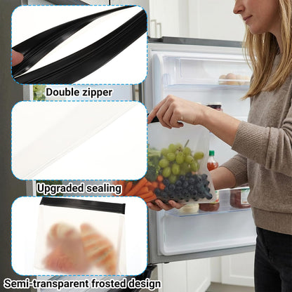 6 Pcs Clear Leak Proof Freezer Bag Reusable Ice Storage Bags 10 x 7.3 inch Ice Cube Bags, Durable Cube Storage Bag Freezer Holder Container with Secure Zip Seal Close Design for Travel Food Cocktails