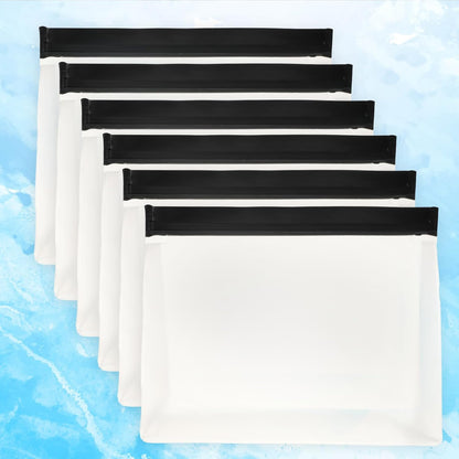 6 Pcs Clear Leak Proof Freezer Bag Reusable Ice Storage Bags 10 x 7.3 inch Ice Cube Bags, Durable Cube Storage Bag Freezer Holder Container with Secure Zip Seal Close Design for Travel Food Cocktails