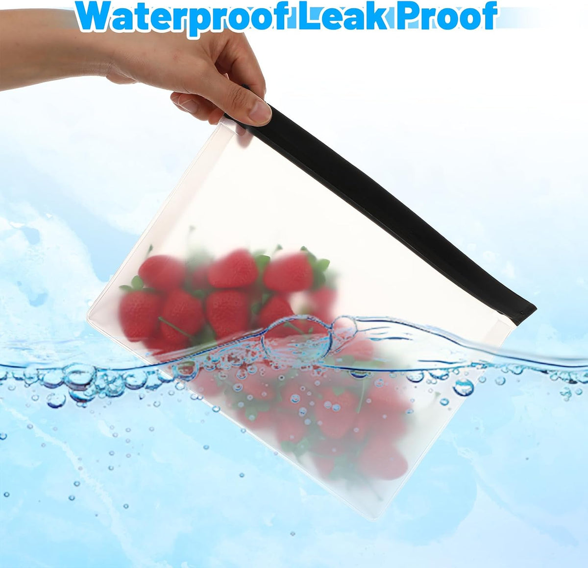 6 Pcs Clear Leak Proof Freezer Bag Reusable Ice Storage Bags 10 x 7.3 inch Ice Cube Bags, Durable Cube Storage Bag Freezer Holder Container with Secure Zip Seal Close Design for Travel Food Cocktails