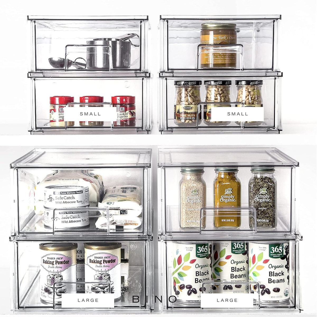 Stackable Storage Drawers, Large - Clear | THE CRATE COLLECTION | Storage Bins With Drawers | Bathroom Organizers | Under Sink Organizer | Vanity Cabinet Home Organization