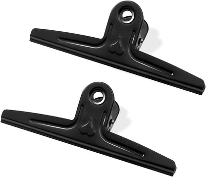 Extra Large Bulldog Clips Black, 2 Pcs Heavy-Duty Jumbo Bull Clips 30cm XXL Stainless Steel Paper Clip Clamps (11 4/5 Inch)