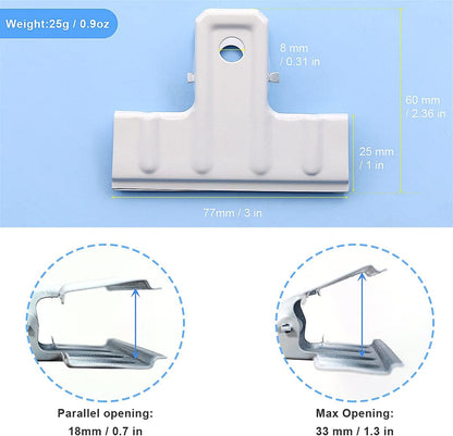 Extra Large Bulldog Clips Black, 2 Pcs Heavy-Duty Jumbo Bull Clips 30cm XXL Stainless Steel Paper Clip Clamps (11 4/5 Inch)