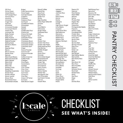 Pantry Label Stickers Including South Asian, Indian Essentials for Food Containers & Storage Organization and Expiration Labels for Kitchen Pantry (White, 2.5 by 2.5)