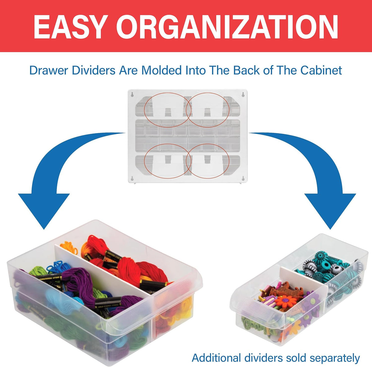 24-Drawer Plastic Storage Cabinet, 20" W x 6" D x 16" H, Black | Plastic Cabinet w/ Drawers for Garage Organization, Beads, Building Bricks Storage, Teacher Toolbox, Makeup Organizer, 10124