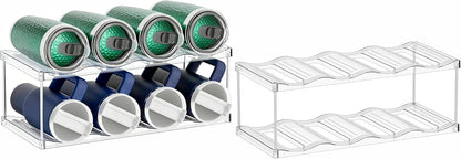 3 Tier Waterbottle Organizer for Cabinet - Large Compartment Stackable Water Bottle Holder and Wine Bottle Rack,Acrylic Water Bottle Organizer Rack for 40 oz Stanley Cup,Yeti and Tumbler Shelf