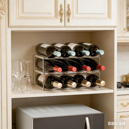 3 Tier Waterbottle Organizer for Cabinet - Large Compartment Stackable Water Bottle Holder and Wine Bottle Rack,Acrylic Water Bottle Organizer Rack for 40 oz Stanley Cup,Yeti and Tumbler Shelf