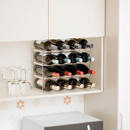 3 Tier Waterbottle Organizer for Cabinet - Large Compartment Stackable Water Bottle Holder and Wine Bottle Rack,Acrylic Water Bottle Organizer Rack for 40 oz Stanley Cup,Yeti and Tumbler Shelf